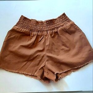 Wild Fable Womens Size S Cognac Brown High-Rise Woven Pull-On Shorts NWOT